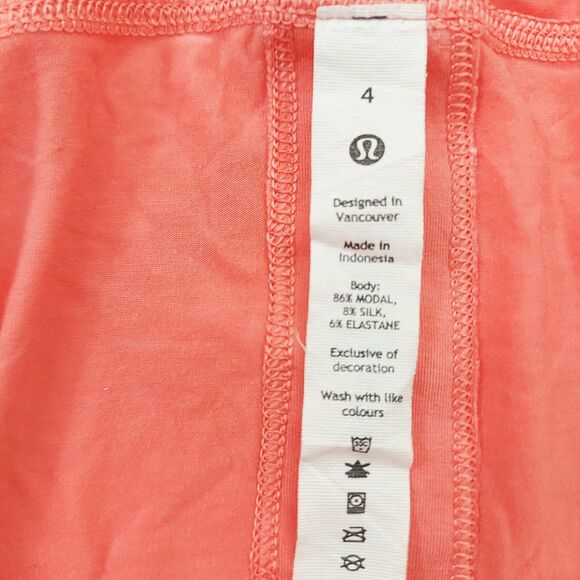 Lululemon Tank Top Womens 4 Raspberry Modal Silk Yoga Back Slit Gym Athleisure - Picture 10 of 11